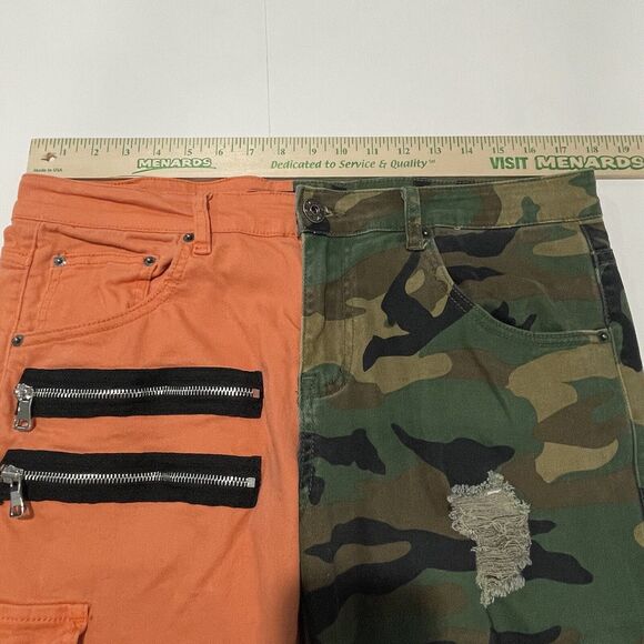 Locked Loaded Jeans Men 36X30 Denim Camo Mid Rise Skinny Zipper Pocket Moto Army - Picture 10 of 16